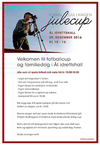 Velkommen til Bjørn Gullhagens Julecup 29. Desember.